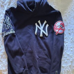 Blue Sweatshirt with Embroidered Logos